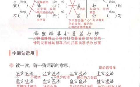 二年级上册《语文园地五》课堂笔记全文