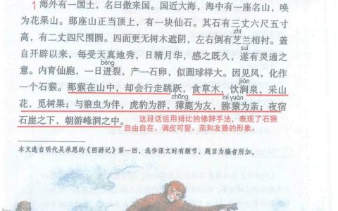 《猴王出世》课堂笔记全文