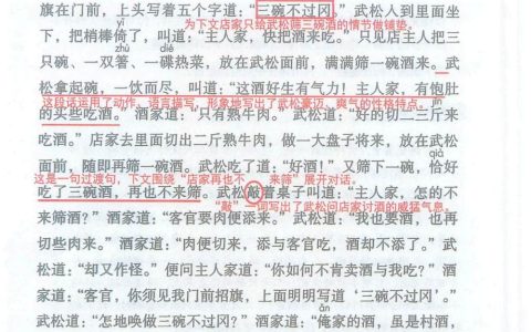 《景阳冈》课堂笔记全文