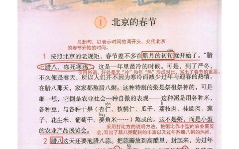 《北京的春节》课堂笔记全文