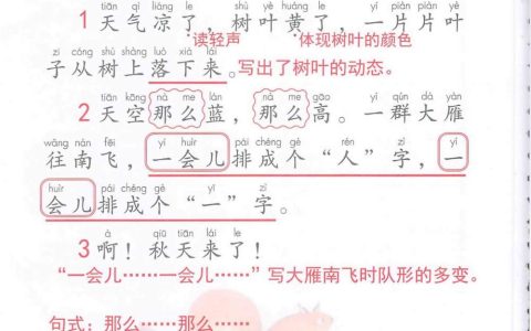 《秋天》课堂笔记全文