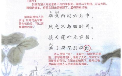 二年级下册《古诗二首》课堂笔记全文