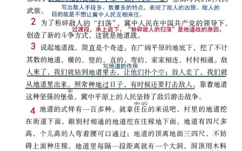 《冀中的地道战》课堂笔记全文