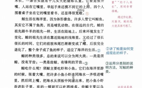 习作例文《鲸》课堂笔记全文