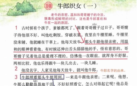 《牛郎织女（一）》课堂笔记全文