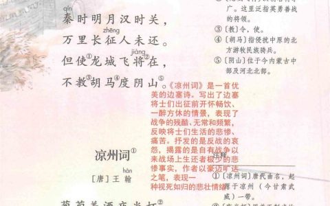 四年级上册《诗三首》课堂笔记全文