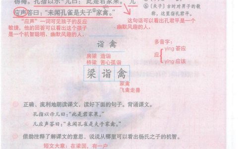 《杨氏之子》课堂笔记全文