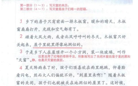 《天窗》课堂笔记全文