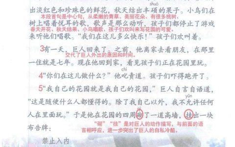 《巨人的花园》课堂笔记全文