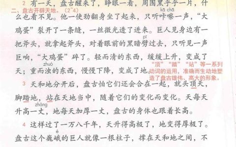 《盘古开天地》课堂笔记全文