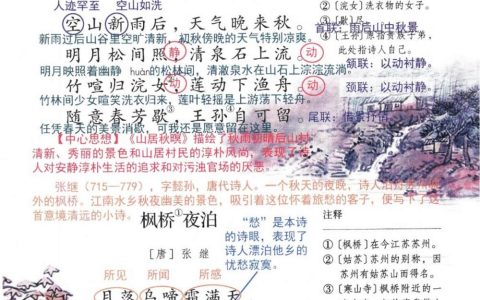 五年级上册《古诗三首》课堂笔记全文