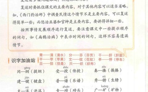 四年级上册《语文园地七》课堂笔记全文