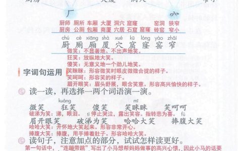 二年级下册《语文园地五》课堂笔记全文