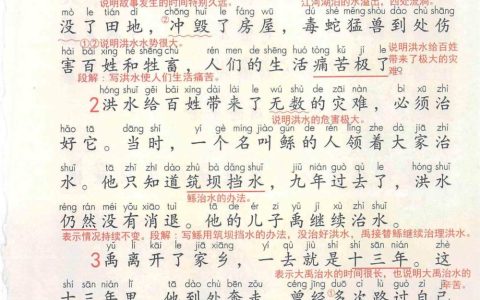 《大禹治水》课堂笔记全文