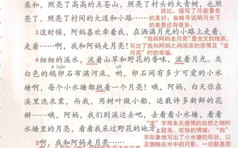《走月亮》课堂笔记全文