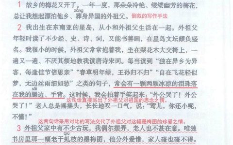 《梅花魂》课堂笔记全文